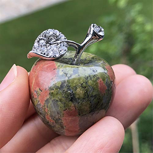 faovramulet Unakite Carved Appple Figurine Sculpture Statue Healing Crystal Home Ornament Decoration 1.3" Tall - Image 4