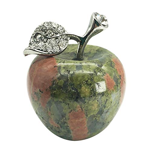 faovramulet Unakite Carved Appple Figurine Sculpture Statue Healing Crystal Home Ornament Decoration 1.3" Tall - Image 1