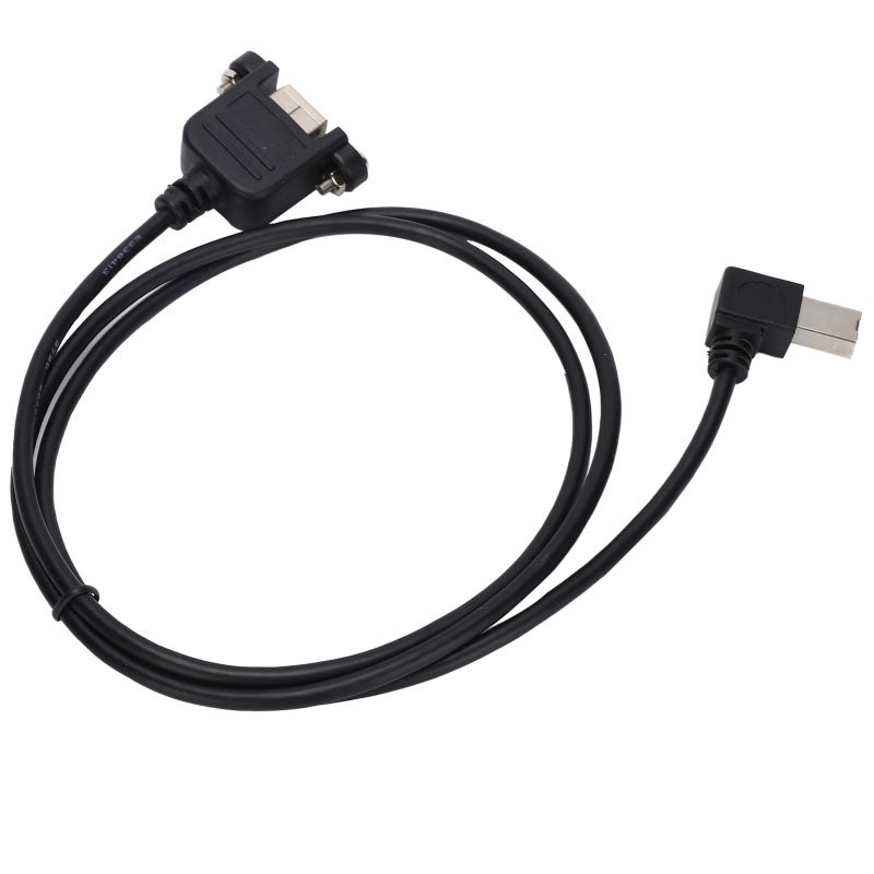 كابل تمديد USB-B ذكر إلى USB-B أنثى بزاوية قائمة 90 درجة مع براغي تثبيت - Image 3