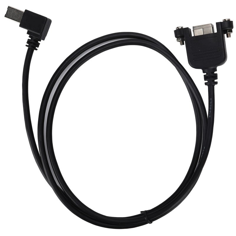 كابل تمديد USB-B ذكر إلى USB-B أنثى بزاوية قائمة 90 درجة مع براغي تثبيت - Image 4