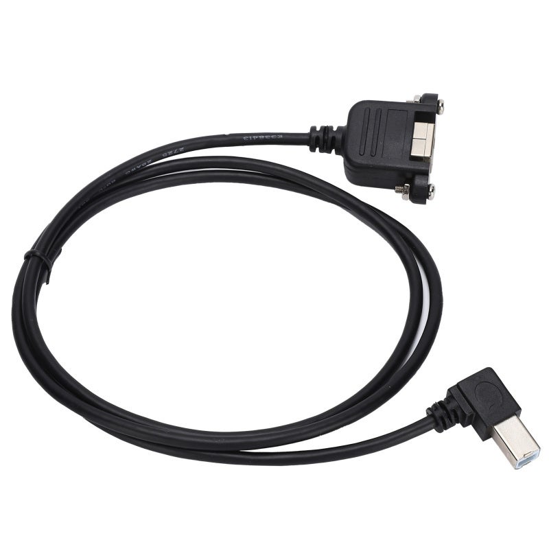 كابل تمديد USB-B ذكر إلى USB-B أنثى بزاوية قائمة 90 درجة مع براغي تثبيت - Image 5