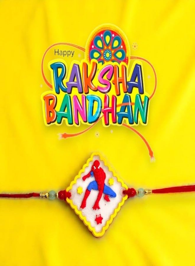 Elleva Kids Cartoon Rakhi for Brother Raksha Bandhan Bhaiya Rakhi Set | Designer Raksha Bandhan Rakhis set for Bhaiya Stylish Little Brother Metal Rakhis (Pack of 1) (Spiderman) - Image 2