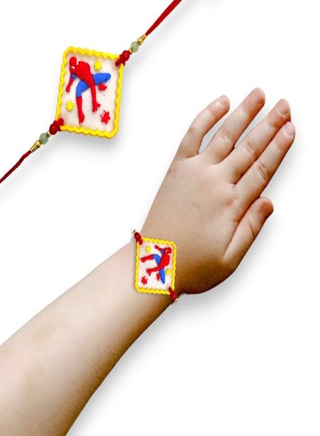 Elleva Kids Cartoon Rakhi for Brother Raksha Bandhan Bhaiya Rakhi Set | Designer Raksha Bandhan Rakhis set for Bhaiya Stylish Little Brother Metal Rakhis (Pack of 1) (Spiderman) - Image 3