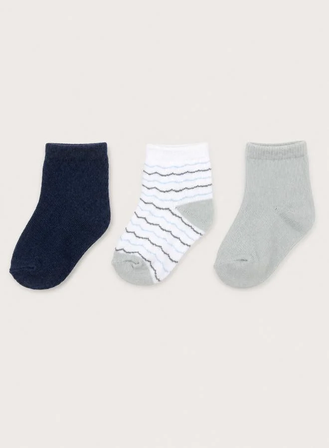 Mothers Choice Baby 3 Pairs Anti Slip Cotton Socks Gift Box Set - 6-12M