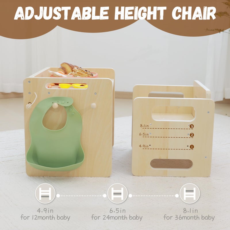 bpmfkid Montessori Weaning Table and Chair Set - Adjustable Design for Toddlers, Ideal for Mealtime, Learning, and Play - Image 2