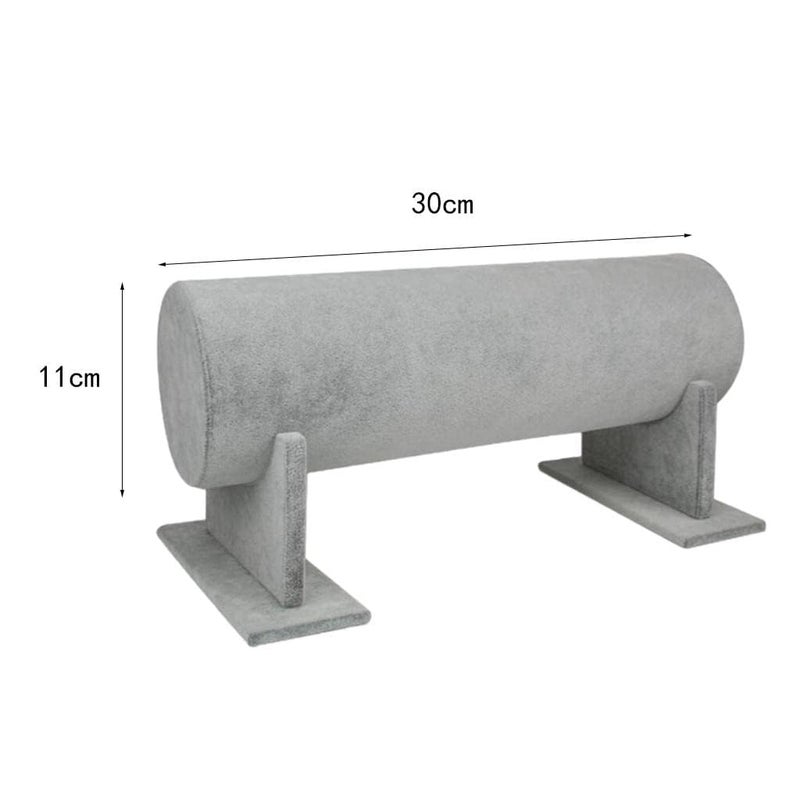 Loop Group Hair Band Display Rack MultiPurpose PVC Wood Syn Suede Hair Accessory Organizer Headband Hair Clip Jewelry Display Stand for Retail Personal Use Grey 30X11 CM - Image 2