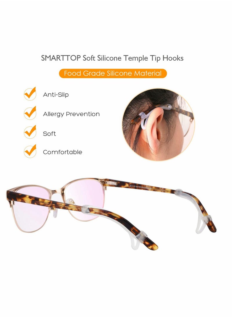 KASTWAVE 15 Pairs Eyeglasses Ear Grips Sleeve, Anti-slip Silicone Eyeglasses Temple Tips Sleeve Retainer-Sleeve with Hook Design  - Image 4