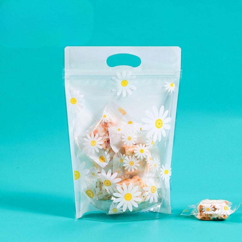 Satyam Kraft صناديق زيب لوك شفافة مطبوعة بالزهور من ساتيام كرافت 25 قطعة للهدايا العائدة في أعياد الميلاد، وعلاجات الأطفال، وهدايا الحفلات، والمكسرات، والهدايا في المناسبات، وتغليف الحفلات ذات الموضوع (متعددة الألوان) - Image 1