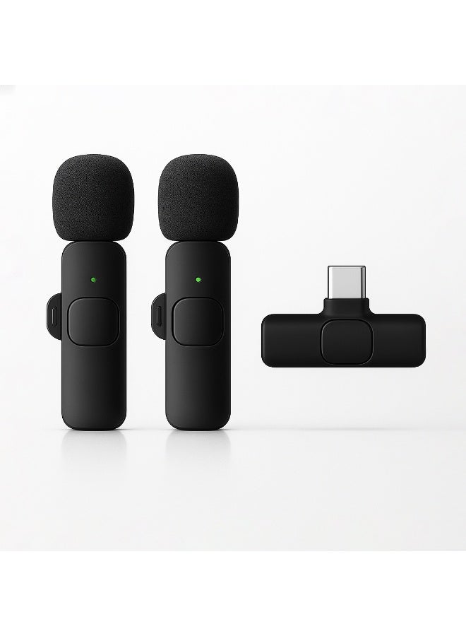 Professional Dual Wireless Lavalier Microphone System, Black, USB-C Connector with Smart Noise Reduction, Multiple Audio Modes for Content Creation, Vlogging, Live Streaming - Image 1