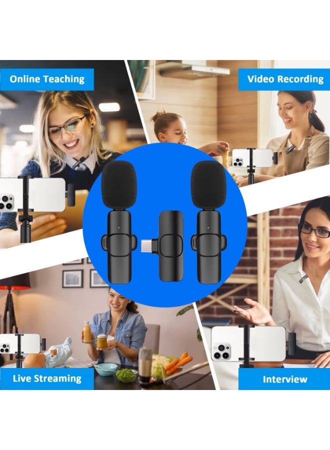 Professional Dual Wireless Lavalier Microphone System, Black, USB-C Connector with Smart Noise Reduction, Multiple Audio Modes for Content Creation, Vlogging, Live Streaming - Image 5