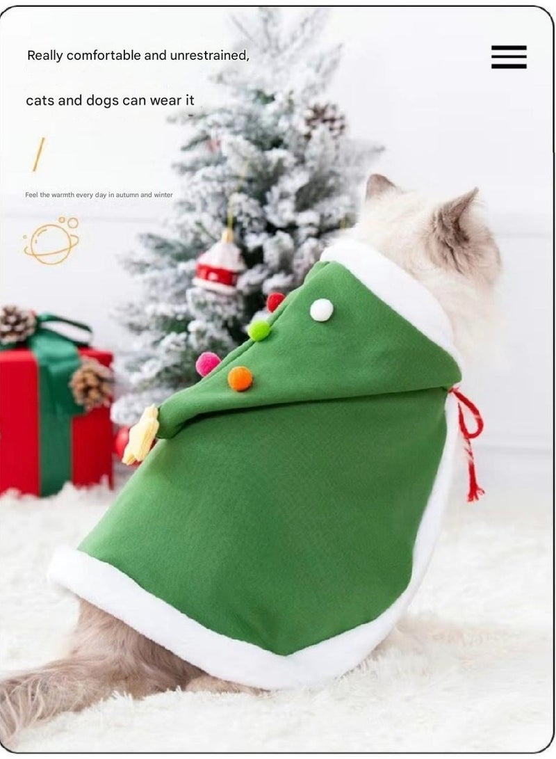 A.M Christmas Dog Costumes - Pet Hat & Clothes Set for Xmas, Pom-pom Hat, Ideal Outfit for Autumn & Winter, Dogs & Cats Festive Party Costumes - Image 4