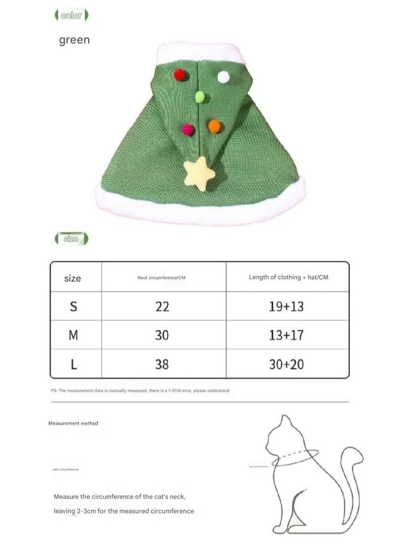 A.M Christmas Dog Costumes - Pet Hat & Clothes Set for Xmas, Pom-pom Hat, Ideal Outfit for Autumn & Winter, Dogs & Cats Festive Party Costumes - Image 3