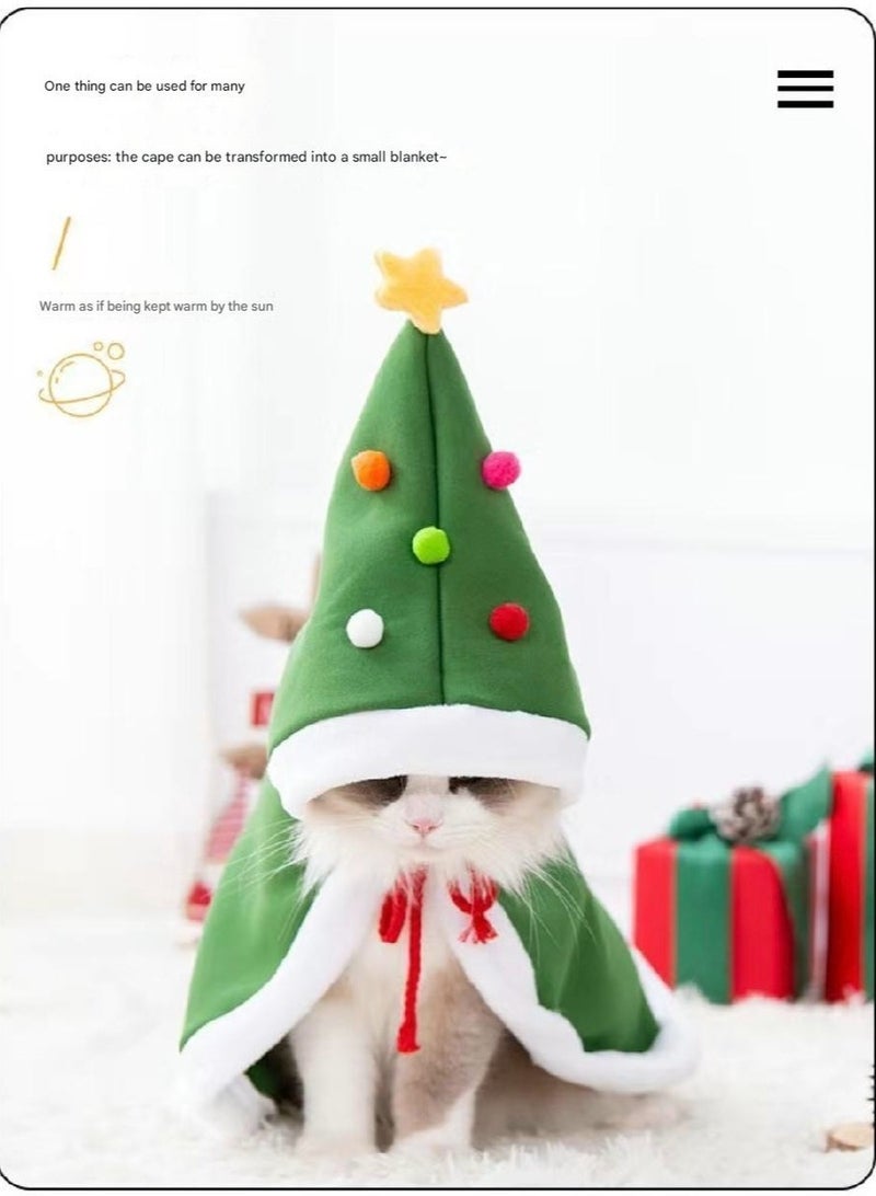A.M Christmas Dog Costumes - Pet Hat & Clothes Set for Xmas, Pom-pom Hat, Ideal Outfit for Autumn & Winter, Dogs & Cats Festive Party Costumes - Image 2