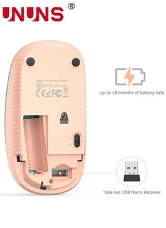UNUNS Wireless Mouse,2.4G Slim Portable Wireless Mouse With Nano Receiver,Silent Mobile Optical Mice,1600 DPI,Precise Control,For Notebook/PC/Laptop/Mac,Gradient Orange To MintGreen  - Image 5