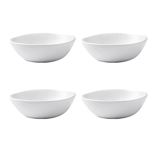 SOCOSY Classic Matte Ceramic Sauce Dishes Sushi Dipping Bowls Appetizer Plates with Irregular Ddge for Kitchen3.2'' (Set of 4) - Image 1