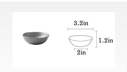 SOCOSY Classic Matte Ceramic Sauce Dishes Sushi Dipping Bowls Appetizer Plates with Irregular Ddge for Kitchen3.2'' (Set of 4) - Image 2