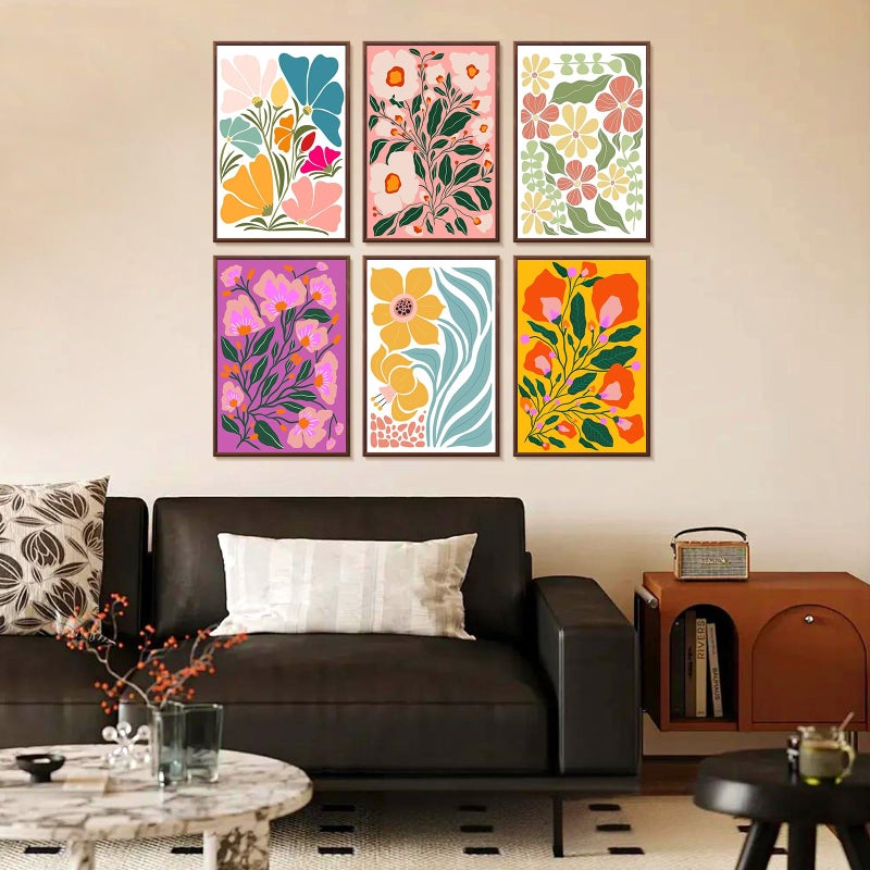 Yezavesu 6 Pack Paint by Numbers Kit for Adults Beginner 8x12 Inch, Flowers Adult Paint by Number Kits on Canvas Without Frame, DIY Acrylic Easy Flower Painting by Numbers for Home Wall Decor Gift - Image 2