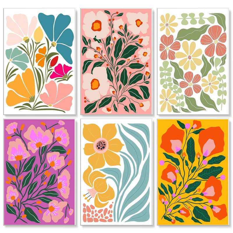 Yezavesu 6 Pack Paint by Numbers Kit for Adults Beginner 8x12 Inch, Flowers Adult Paint by Number Kits on Canvas Without Frame, DIY Acrylic Easy Flower Painting by Numbers for Home Wall Decor Gift - Image 1