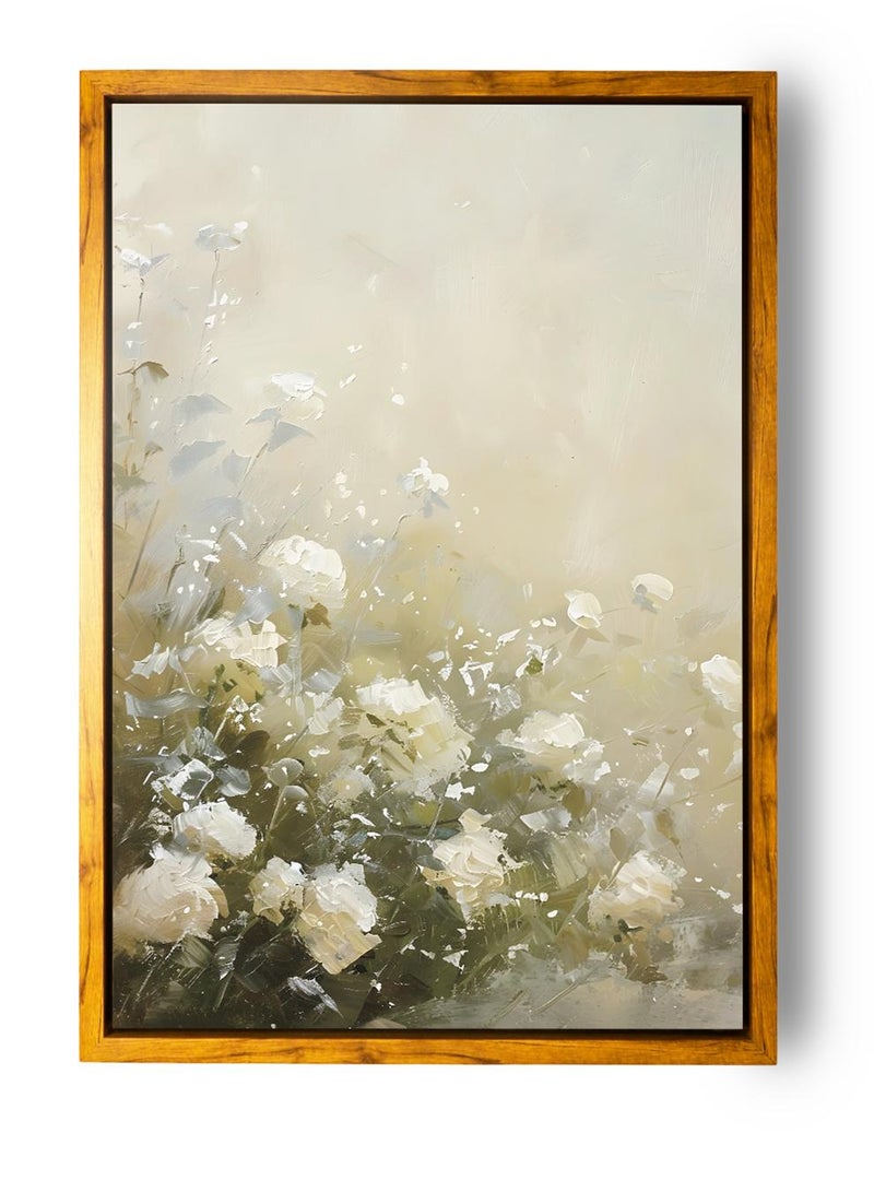 لوحة كانفاس على إطار خشبي بإطار خارجي باللون الخشبي وتصميم كلاسيكي هادئ - Image 5