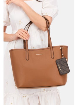 Michael Kors Women Brand Logo Tote Bag 30 H x 41 L x 13 W cm With Card Holder, Brown  - Image 2