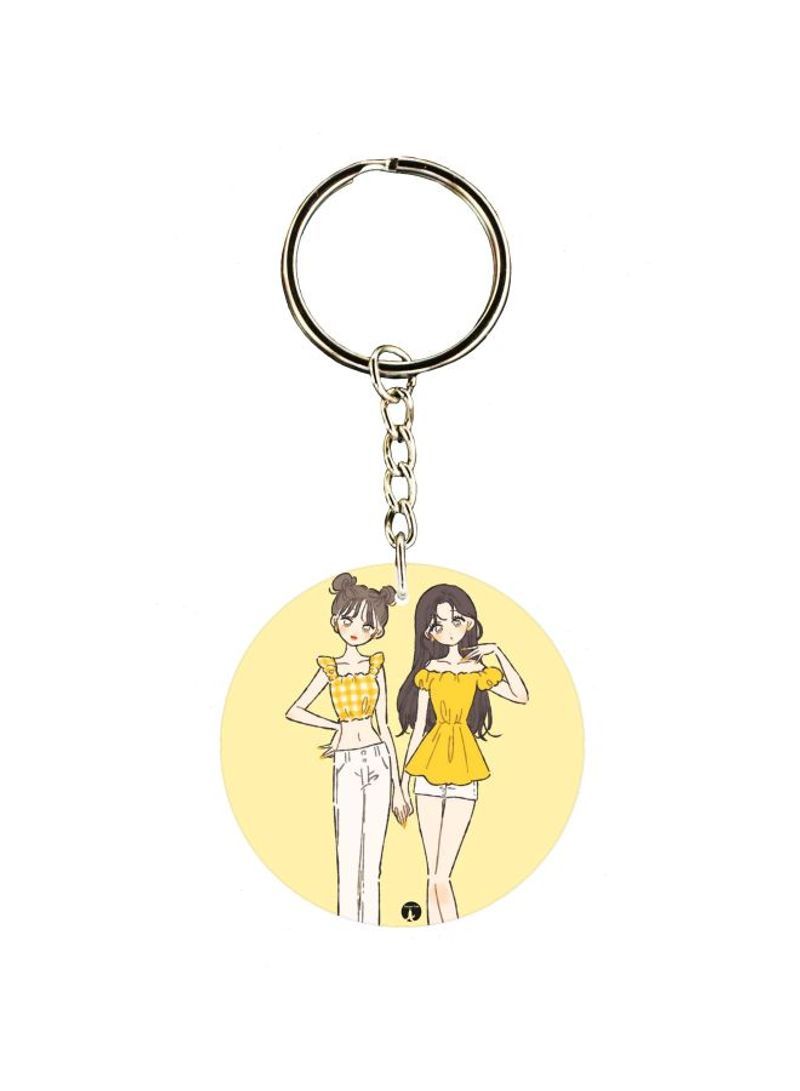 Single Sided Girls Printed Keychain