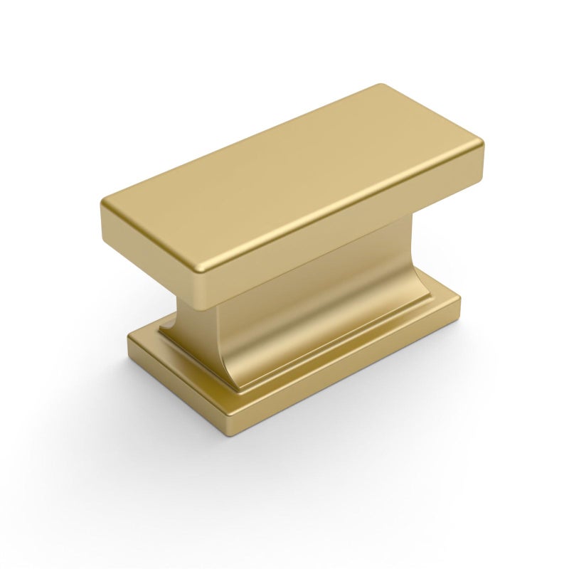 Amerdeco 10 Pack Brushed Gold Cabinet Knobs 1.46 Inch(37mm) Single Hole Cabinet Handles Rectangle Dresser Knobs Drawer Knob for Bathroom Cabinets - Image 1