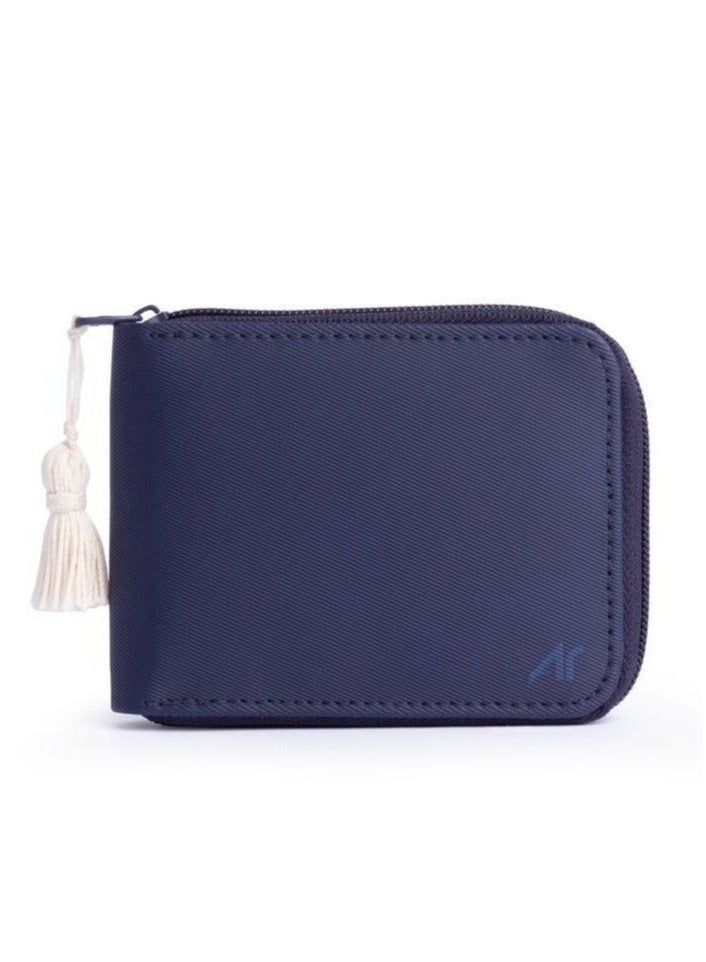 ايه ار سابلاي Ar Bella Wallet من Arij Bags | محفظة حريمي بسوستة بخامة مقاومة للمياه للاستخدام اليومي، تشيل 14 كارت + جيب كاش + جيب سري + نافذة بطاقة + حماية RFID (11 × 9 × 2 سم) (كحلي) - Image 1