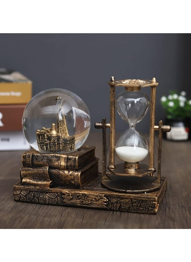 General LED Music Snowball with Hourglass Vintage Paris Eiffel Tower Home Decoration for Living Room Bedroom Bookshelves TV Cabinet Table Table Decoration Centering Decorations  - Image 2