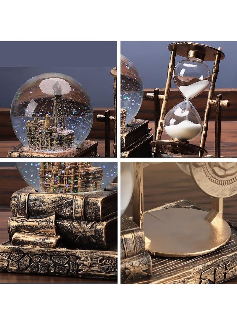 General LED Music Snowball with Hourglass Vintage Paris Eiffel Tower Home Decoration for Living Room Bedroom Bookshelves TV Cabinet Table Table Decoration Centering Decorations  - Image 4