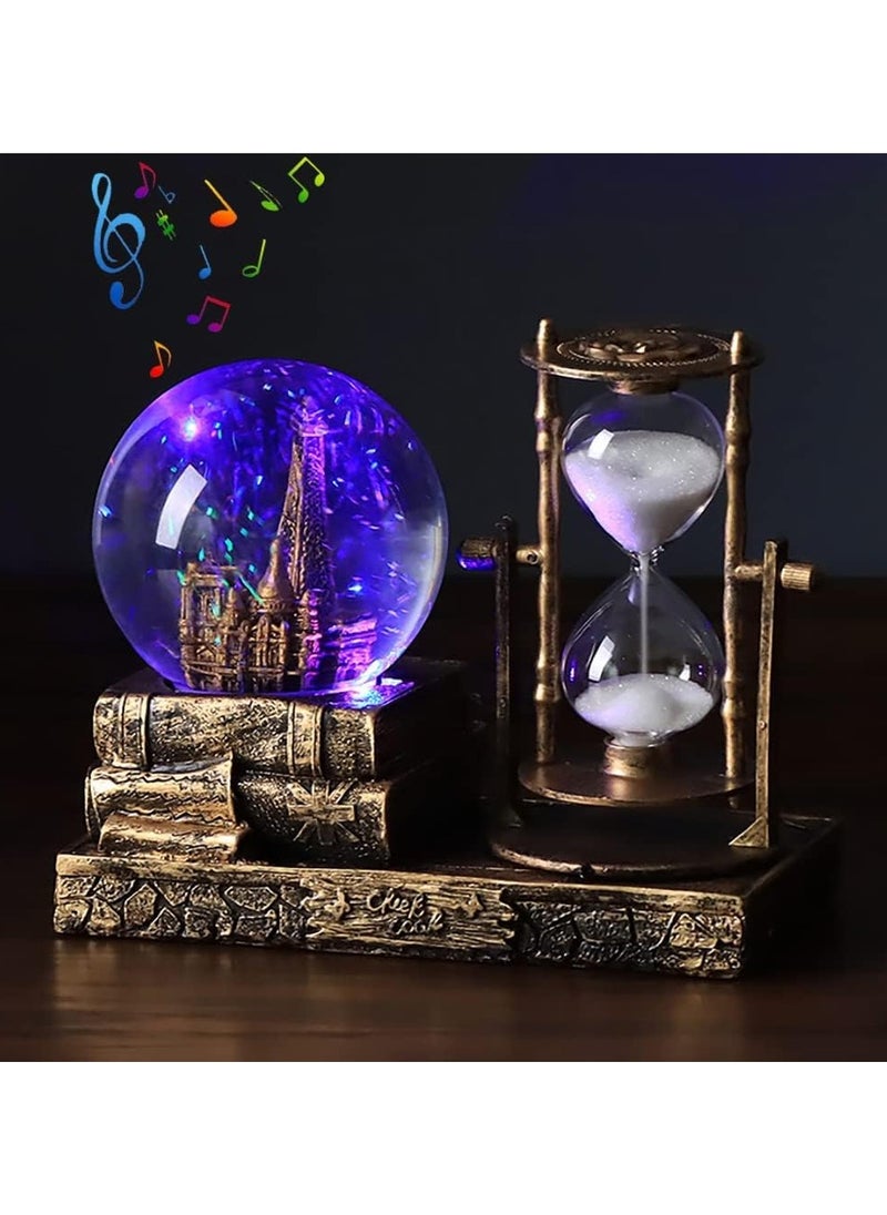 General LED Music Snowball with Hourglass Vintage Paris Eiffel Tower Home Decoration for Living Room Bedroom Bookshelves TV Cabinet Table Table Decoration Centering Decorations  - Image 5