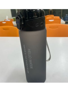 Arabest 780ml Large Capacity Water Bottle, Portable Plastic Water Bottle, Sports Water Bottle, With Pop-Up Lid and Time Mark Reminder Cream Cup, For Outdoor Sports and Fitness - Matte Black  - Image 5