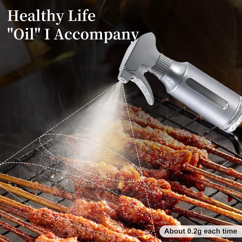 Micyples Oil Sprayer for Cooking,ABS Plastic Olive Oil Mister for Air Fryer Frosted Gray Nozzel Oil Dispenser Bottles Fat Reduction Glass Oil Control Spray Pot 6.35oz/180ml Capacity - Image 5