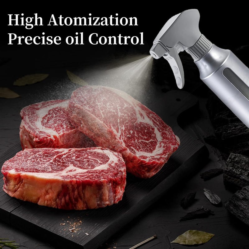 Micyples Oil Sprayer for Cooking,ABS Plastic Olive Oil Mister for Air Fryer Frosted Gray Nozzel Oil Dispenser Bottles Fat Reduction Glass Oil Control Spray Pot 6.35oz/180ml Capacity - Image 3