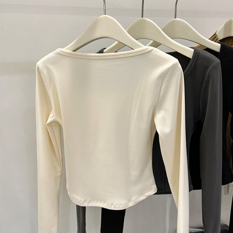 Long Sleeve Base Shirt Women's Inner 2025 Spring New High-end Wearing Outer Wear Top Slim-fit T-shirt for Women - Image 5