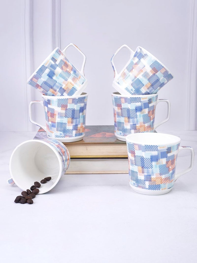 UPC U.P.C. Bone China Set of 6 Tea/Coffee Mugs, Tea Cup/Mug Set, Microwave & Dishwasher Safe Coffee Cup Set, Tea Cup Set of 6 Bone-Ash Free-150ml. - Image 2