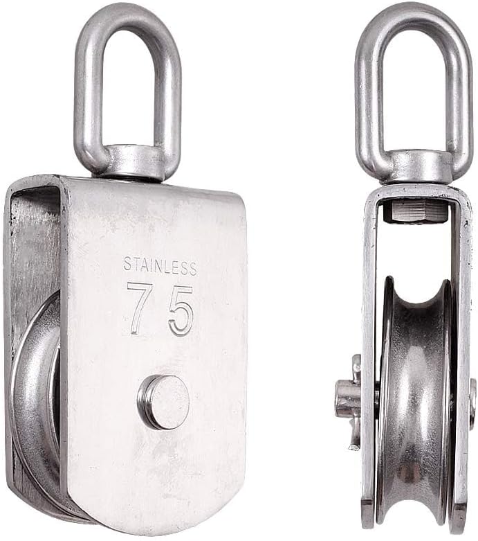 Rocaris 2 Pack M75 Heavy Duty Stainless Steel Lifting Single Pulley Block - Image 2