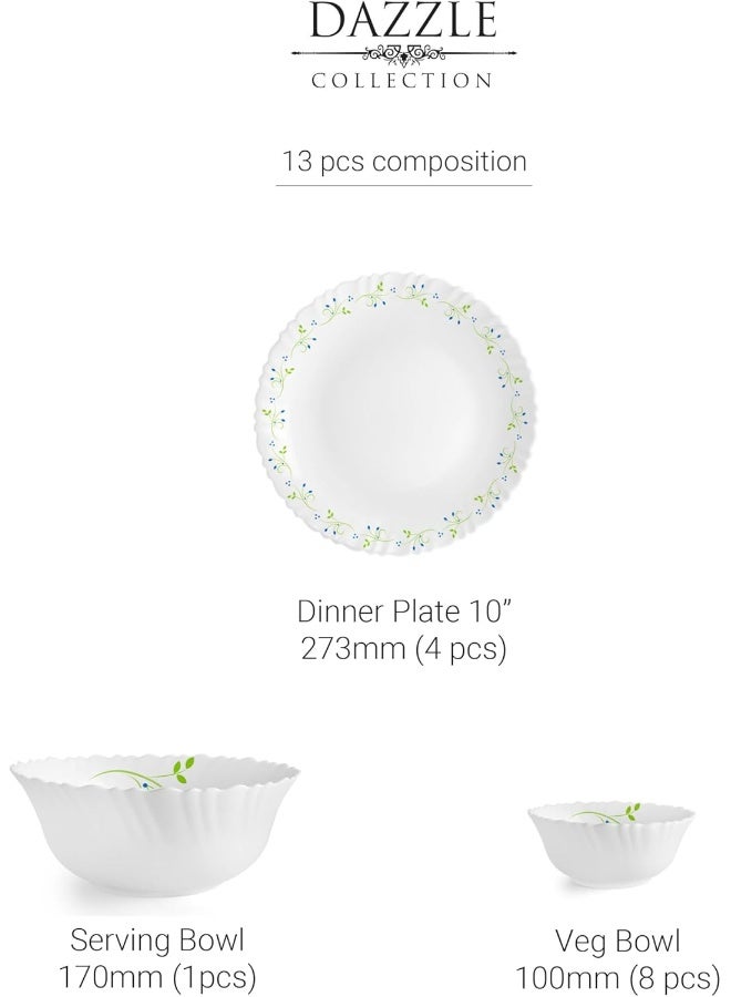 Cello طقم عشاء سيلو أوبالوير دازل تروبيكال لاجون، 13 قطعة، أبيض - Image 4