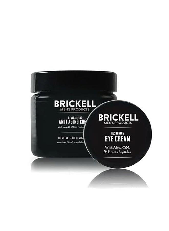Brickell Men's Products Brickell Men's Ultimate Anti-Aging Routine, Anti-Wrinkle, Night Face Cream and Eye Cream to Reduce Puffiness, Wrinkles, Dark Circles, Under Eye Bags, Natural and Organic, Scented - Image 2