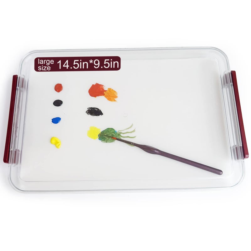 Kreapa 9.5x14.5x1.6 inches Wet Palette for Miniature Models - Wet pallete for Acrylic Painting Wet pallets for Painting Miniatures Keep Your Paint Wet for Longer for Miniature Models - Image 1