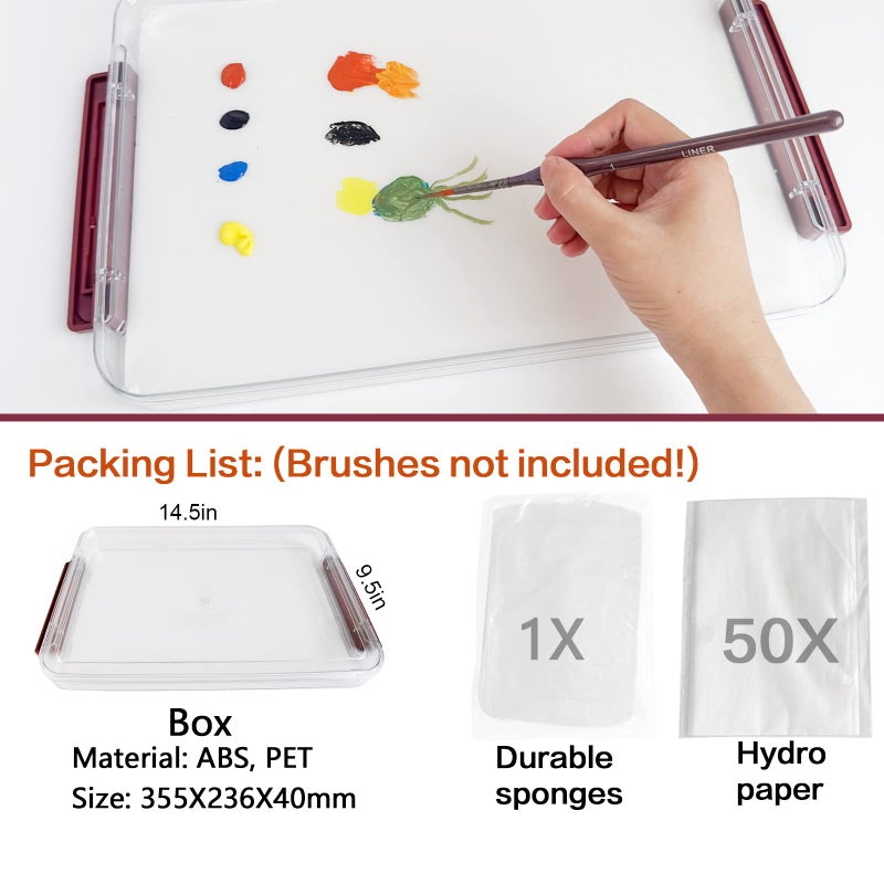 Kreapa 9.5x14.5x1.6 inches Wet Palette for Miniature Models - Wet pallete for Acrylic Painting Wet pallets for Painting Miniatures Keep Your Paint Wet for Longer for Miniature Models - Image 2