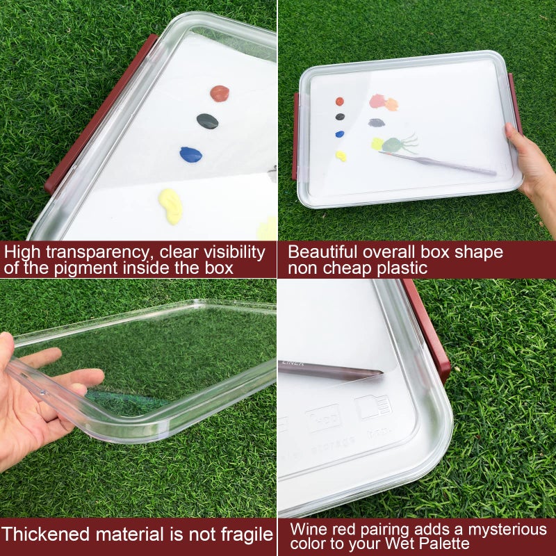 Kreapa 9.5x14.5x1.6 inches Wet Palette for Miniature Models - Wet pallete for Acrylic Painting Wet pallets for Painting Miniatures Keep Your Paint Wet for Longer for Miniature Models - Image 5