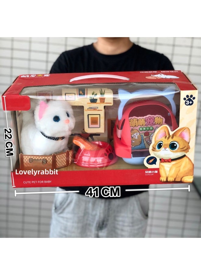 Big Gift Box Simulation Electric Dog Plush Pet Toys Will Call Walking White Rabbit Children's Toys Institutional Gifts-Color:Electric Golden Retriever ]  - Image 4