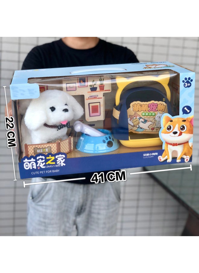 Big Gift Box Simulation Electric Dog Plush Pet Toys Will Call Walking White Rabbit Children's Toys Institutional Gifts-Color:Electric Golden Retriever ]  - Image 3
