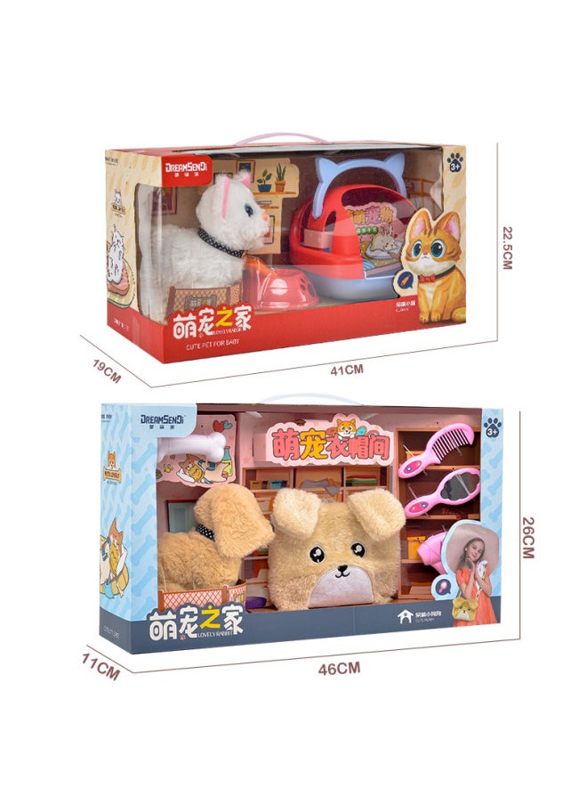 Big Gift Box Simulation Electric Dog Plush Pet Toys Will Call Walking White Rabbit Children's Toys Institutional Gifts-Color:Electric Golden Retriever ]  - Image 5