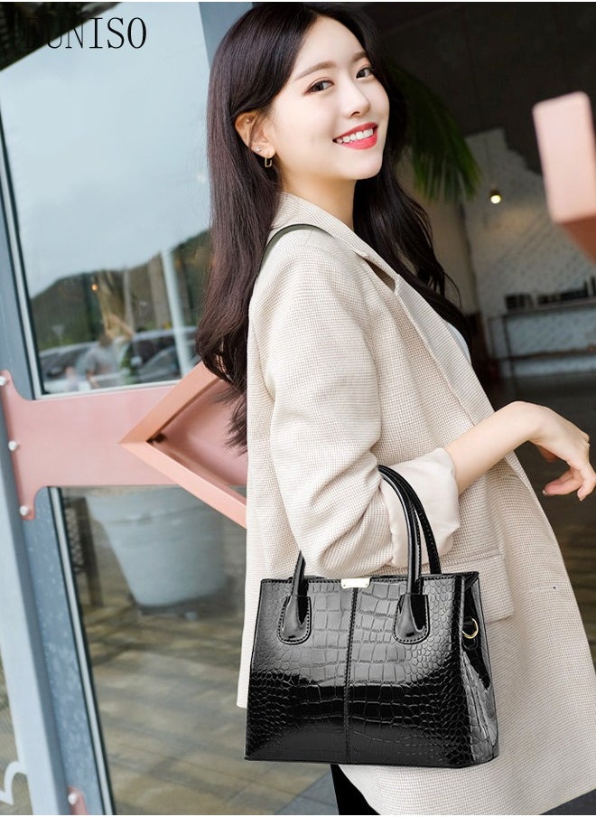 DUNISO - Women's Vintage Tote Bag Handbags with Large Capacity Faux Leather Shoulder Bag Ladies Fashion Designer Satchel Crossbody Bag with Detachable Strap for Ladies - Image 1
