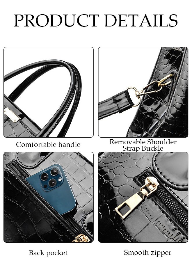 DUNISO - Women's Vintage Tote Bag Handbags with Large Capacity Faux Leather Shoulder Bag Ladies Fashion Designer Satchel Crossbody Bag with Detachable Strap for Ladies - Image 1