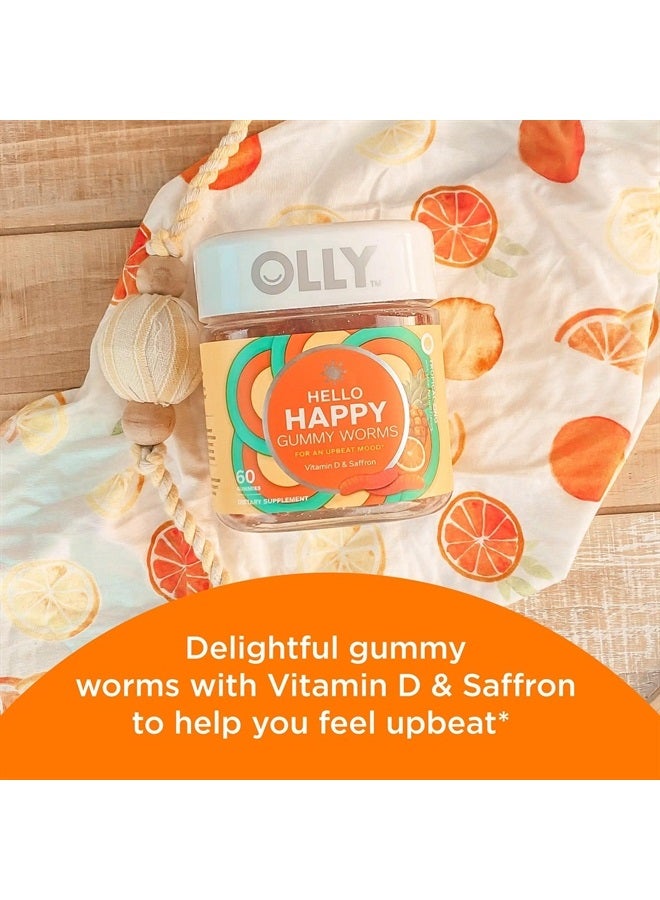 OLLY Hello Happy Gummy Worms, Tropical Zing, 60 Gummies - Image 3