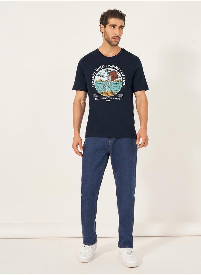 JJ Rebel by Jack & Jones Crew Neck Graphic Print T-Shirt  - Image 2