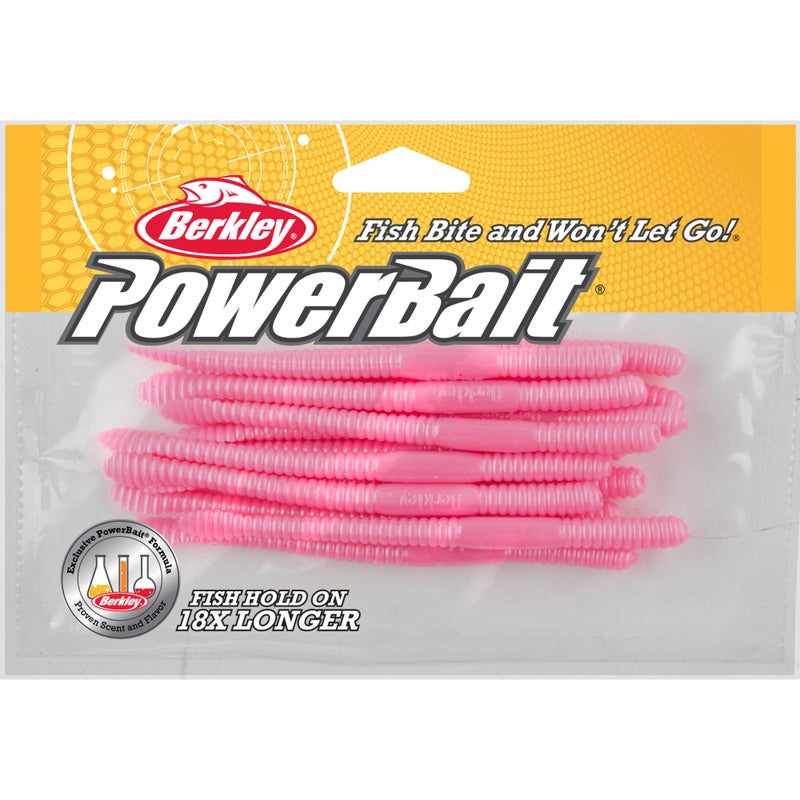 Berkley PowerBait Floating Steelhead Worm Bubblegum, 4" (13 Count) - Image 1