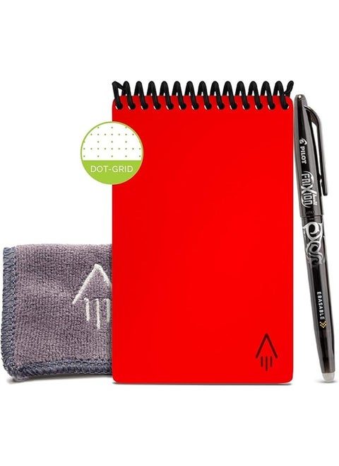 Smart Reusable Eco Notebook, Dotted Grid, Includes 1 Pilot Frixion Pen & Microfiber Cloth, Mini Size